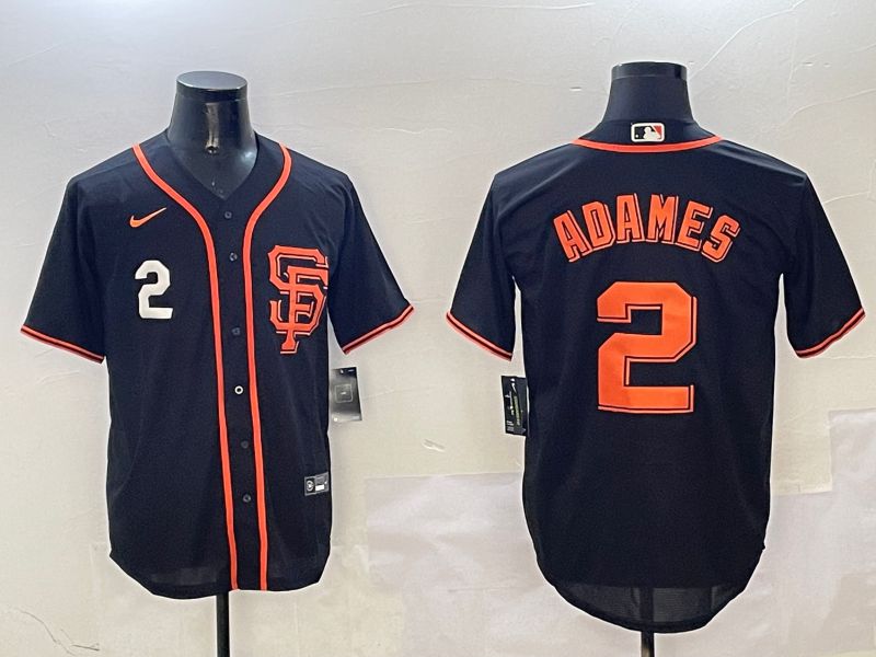 Men San Francisco Giants #2 Adames Black Game 2025 Nike MLB Jersey style 4